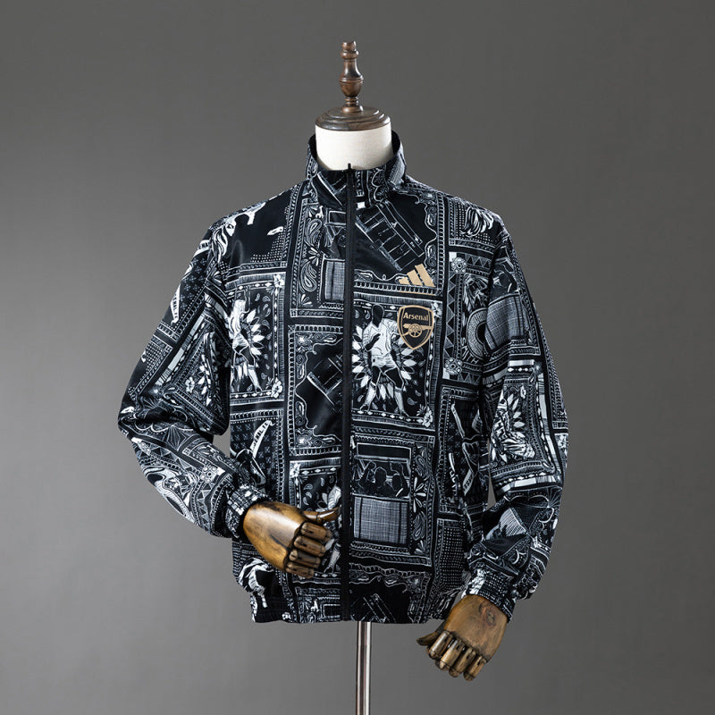 Arsenal 2025-26 Black Reversible Windbreaker