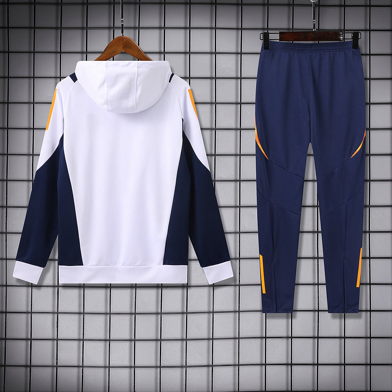 Real Madrid 2024-25 White Hoodie Suit