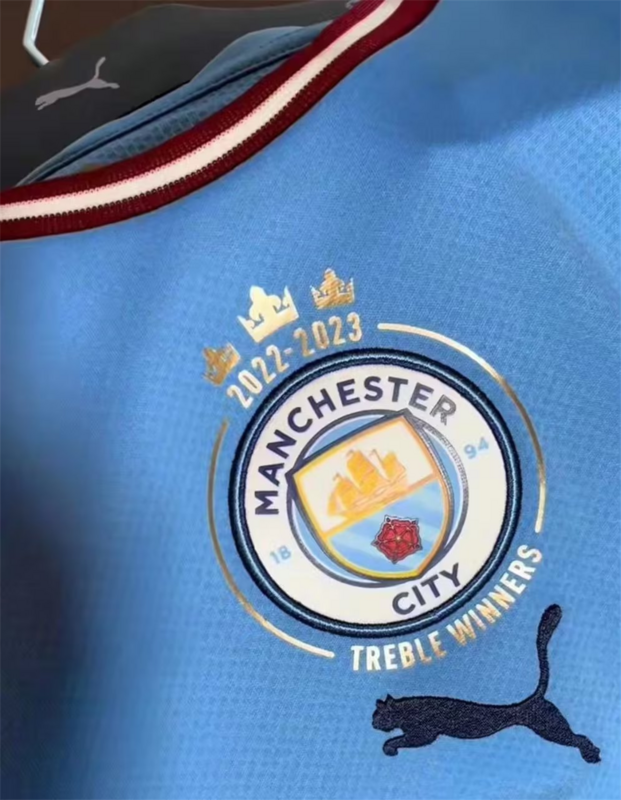 Manchester City 2022-23 Home Football Jersey Champions Patch