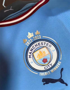 Manchester City 2022-23 Home Football Jersey Champions Patch