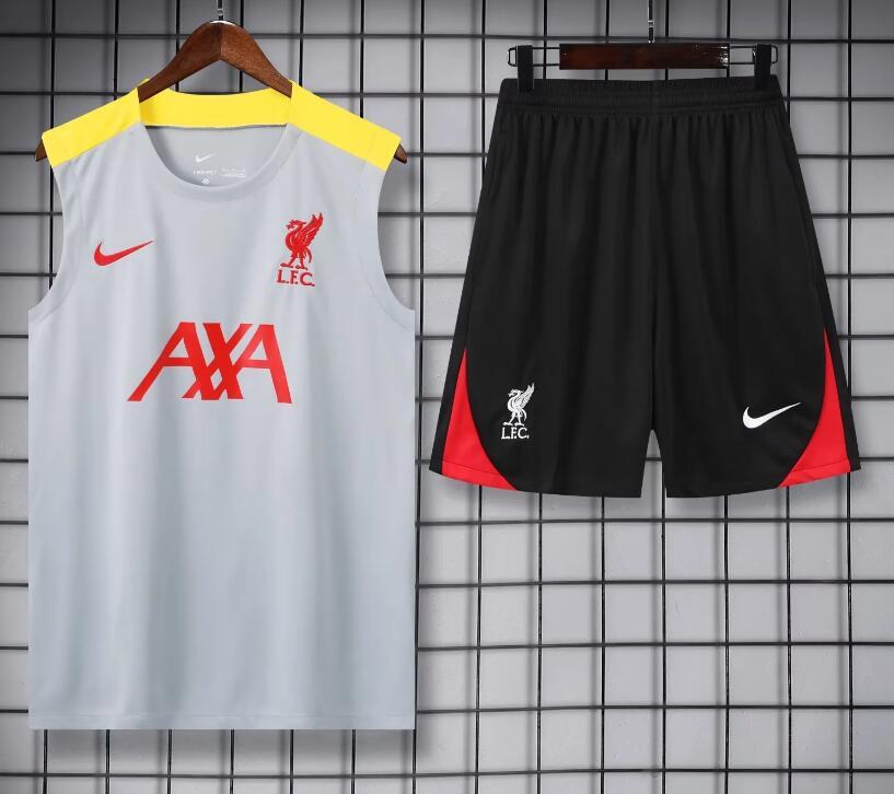 Liverpool 2023-24 Vest Football Kit Grey Black